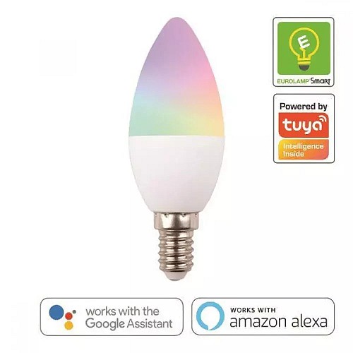 Eurolamp Λάμπα Led Smart WiFi κερί 6W Ε14 RGBW 220-240V 147-77902