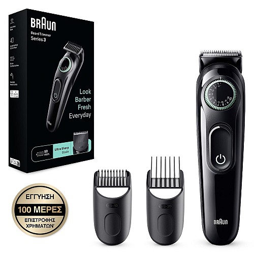 Braun Επαναφορτιζόμενη Κουρευτική Μηχανή κατάλληλη για μαλλιά, γένια και σώμα 3 BT3411
