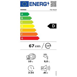 Morris Πλυντήριο Πιάτων FSI-45103 για 10 Σερβίτσια Π44,8xY84,6εκ Inox