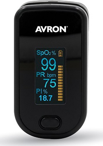 Avron OxyCheck Παλμικό Οξύμετρο Δακτύλου σε Μαύρο χρώμα