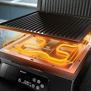 Philips HD6307/70 Τοστιέρα Γκριλιέρα με Αποσπώμενες Πλάκες 2200W Μαύρη