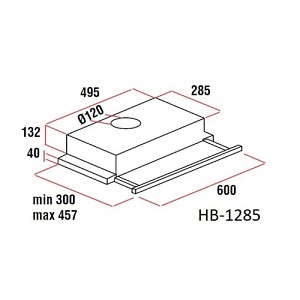 Hausberg HB-1285NG Black Συρόμενος απορροφητήρας