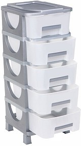 Homeplast Ούμα Συρταριέρα Κλειστή Πλαστική σε Γκρι Χρώμα 5 Θέσεων 42x38x95cm, A00363