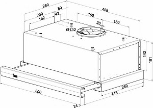 Teka TL1 52 Semi built-in (pull out) Stainless steel 332 m³/h