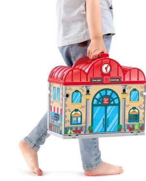Hape Railway Ξύλινος Σιδηρόδρομος Train Station Set (E3877K)