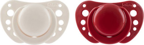 Chicco Ορθοδοντική Πιπίλα Σιλικόνης Physio Air 6-16m 2τμχ Μπεζ Μπορντώ C20-75087-91
