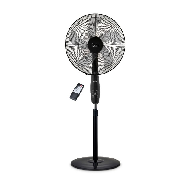 Izzy IZ-9048 224999 Μαύρος Ανεμιστήρας με Ορθοστάτη με Τηλεχειριστήριο