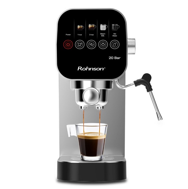 Rohnson Μηχανή Espresso 1360W Πίεσης 20bar Ασημί R-98100