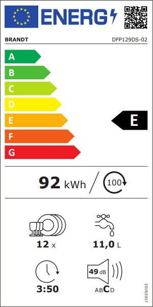 Brandt DFP129DS Πλυντήριο Πιάτων 60cm