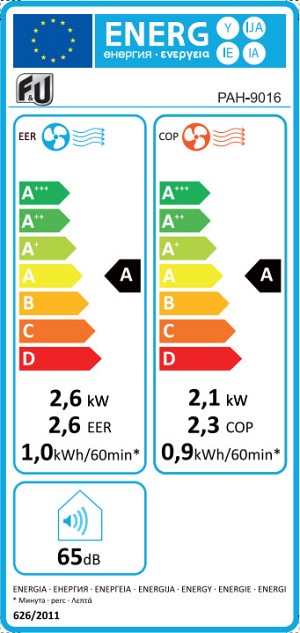 F&U PAH-9016 Φορητό Κλιματιστικό 9000 BTU Ψύξης/Θέρμανσης
