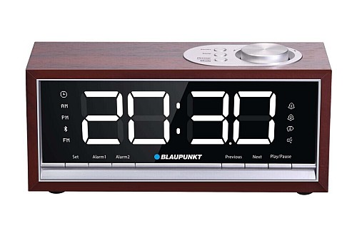 Blaupunkt Επιτραπέζιο Ψηφιακό Ρολόι με Ξυπνητήρι & Ραδιόφωνο Καφέ CR60BT 5901750505072