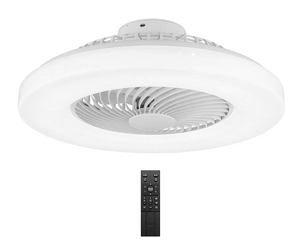 Powertech Pro Ανεμιστήρας Οροφής 55cm με Φως και Τηλεχειριστήριο Λευκός HLL-0172