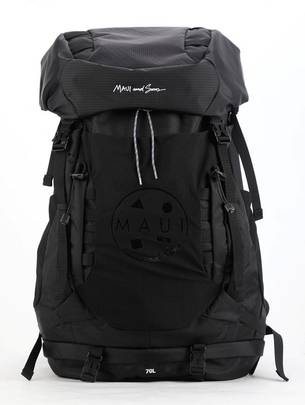 Maui & Sons Trekking Ορειβατικό Σακίδιο 70lt Αδιάβροχο Μαύρο 2713