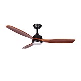 PRIMO Ανεμιστήρας Οροφής PRCF-80668 52'' 132εκ. DC Με Τηλεχειριστήριο 1 Φως LED Μαύρος με 3 καφέ φτερά