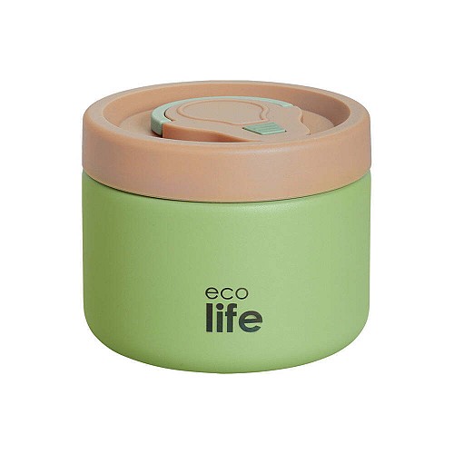 Ecolife Φαγητοδοχείο 650ml Ανοξείδωτο Διπλού Τοιχώματος Πράσινο 33-BO-9095
