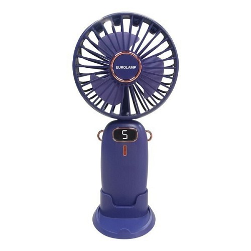 Eurolamp Ανεμιστήρας Χειρός Επαναφορτιζόμενος Φ9cm 4.5W Με Βάση Κινητού Μωβ 300-20540