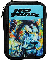 Back Me Up Κασετίνα Διπλή Γεμάτη No Fear Fluo Lion (348-45100)