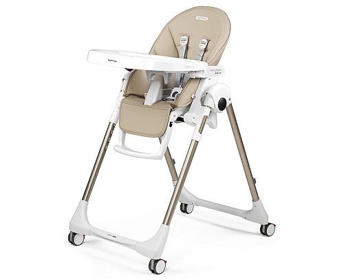Peg Perego Prima Pappa Αναδιπλούμενο Καρεκλάκι Φαγητού 2 in 1 με Μεταλλικό Σκελετό & Υφασμάτινο Κάθισμα Μπεζ  000BL06
