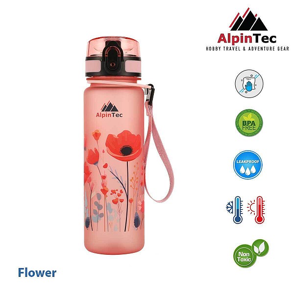 AlpinPro Παιδικό Παγούρι Θερμός Σιλικόνης Non Spill Kids 500ml F-500GP-FLW