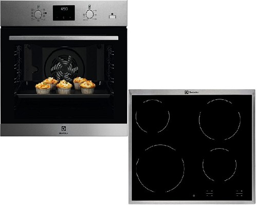 Electrolux Φούρνος άνω Πάγκου 72lt με Κεραμικές Εστίες Π59.6εκ. Inox EOD3H50TX + EHF16240XK