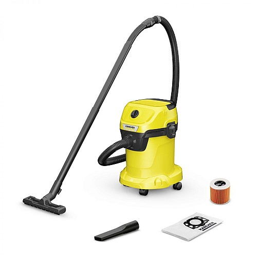 Karcher WD 3 Σκούπα Υγρών / Στερεών 1000W με Πλαστικό Κάδο 17lt 1.628-130.0