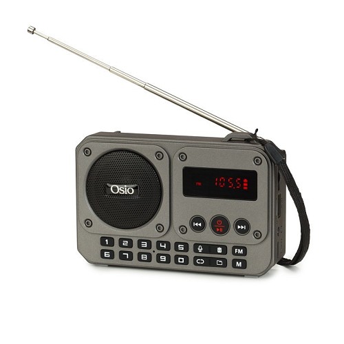 Osio OPR-3020 Επιτραπέζιο Ραδιόφωνο Επαναφορτιζόμενο με Bluetooth και USB Γκρι