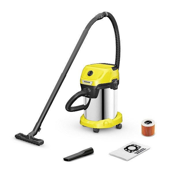 Karcher WD3 S V-19/4/20 Σκούπα Υγρών / Στερεών 1000W με Ανοξείδωτο Κάδο 19lt 1.628-141.0