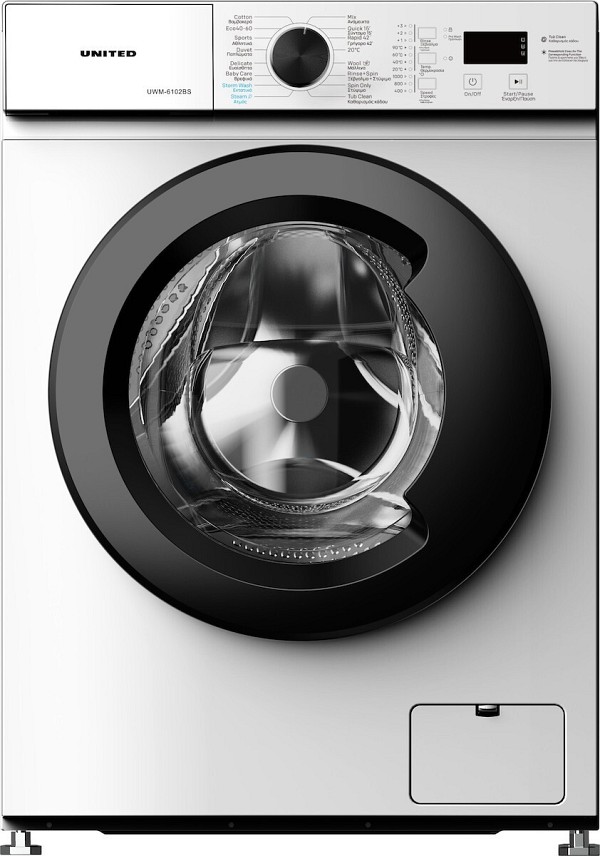 United Πλυντήριο Ρούχων 6kg 1000 Στροφών UWM-6102BS