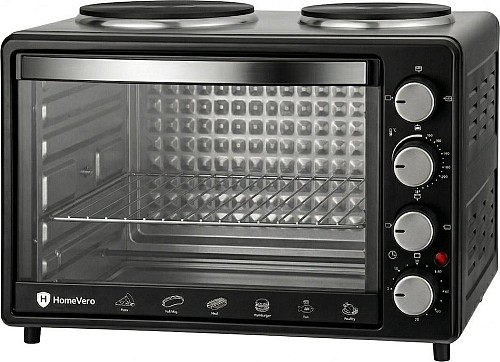 HomeVero HV-EO28L2B Ηλεκτρικό Φουρνάκι 28lt με 2 Εστίες