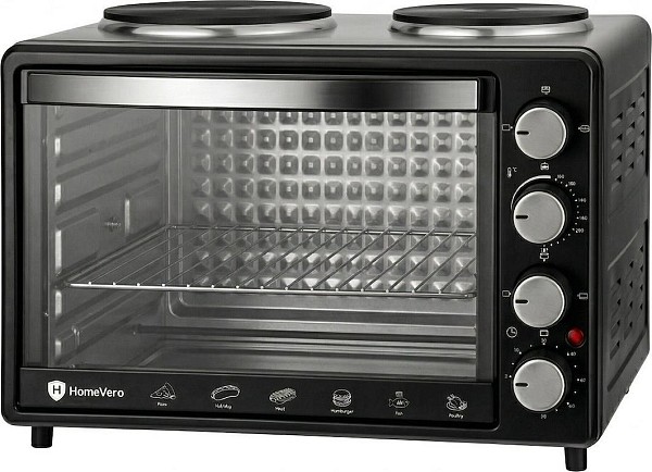 HomeVero HV-EO28L2B Ηλεκτρικό Φουρνάκι 28lt με 2 Εστίες