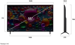 LG Smart Τηλεόραση 55 4K UHD LED AI UA73 HDR (2025) 55UA73003LA
