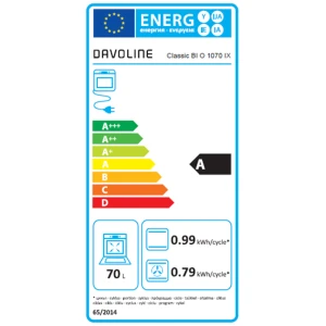 Davoline BIO 1070 IX Φούρνος άνω Πάγκου 70lt Π59.5εκ. Inox