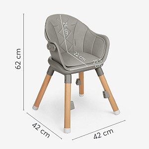 Kikka Boo Woody Καρεκλάκι Φαγητού 2 in 1 Γκρι, 31004010173