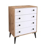 Συρταριέρα ArteLibre AMARI Δρυς/Λευκό Μοριοσανίδα 72x43x96cm 14870052