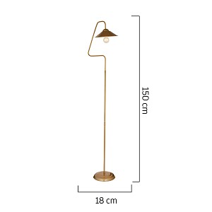 Φωτιστικό Δαπέδου ArteLibre CETUS Χρυσό Μέταλλο 18x150cm 14780179