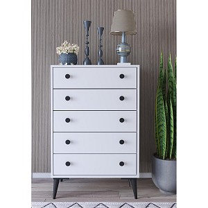 Συρταριέρα ArteLibre AMARI Λευκό Μοριοσανίδα 72x43x114cm 14870045