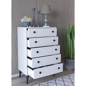 Συρταριέρα ArteLibre AMARI Λευκό Μοριοσανίδα 72x43x114cm 14870045