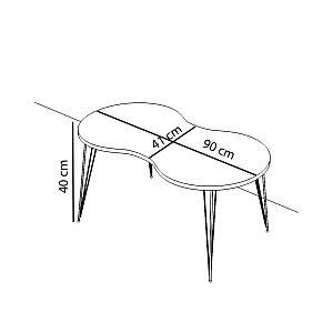 Τραπεζάκι Σαλονιού ArteLibre SADE Cordoba Μοριοσανίδα/Μέταλλο 41x90x40cm 14870169