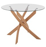 B2bmarkt ΤΡΑΠΕΖΙ ΤΡΑΠΕΖΑΡΙΑΣ ΣΤΡΟΓΓΥΛΟ JADA ΜΕΤΑΛΛΙΚΑ ΠΟΔΙΑ ΜΕ ΥΦΗ ΞΥΛΟΥ ΚΑΙ ΓΥΑΛΙ Φ120X75Y εκ.HM8733.02