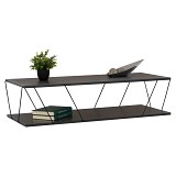 B2bmarkt ΤΡΑΠΕΖΙ ΣΑΛΟΝΙΟΥ TARS HM8927.20 ΓΚΡΙ ΜΕ ΜΑΥΡΕΣ ΜΕΤΑΛΛΙΚΕΣ ΒΕΡΓΕΣ 120Χ50Χ30Yεκ.