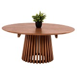B2bmarkt ΤΡΑΠΕΖΙ ΣΑΛΟΝΙΟΥ ΣΤΡΟΓΓΥΛΟ FRANTZ HM9523.11 ΜΑΣΙΦ MINDI ΞΥΛΟ-ΦΥΣΙΚΟ Φ100X45Υεκ.