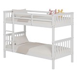 B2bmarkt ΚΡΕΒΑΤΙ ΚΟΥΚΕΤΑ ΠΑΙΔΙΚΟ LANTAI HM682.03 ΞΥΛΟ ΠΕΥΚΟΥ ΣΕ ΛΕΥΚΟ- ΣΤΡΩΜΑΤΑ 190x90εκ