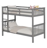 B2bmarkt ΚΡΕΒΑΤΙ ΚΟΥΚΕΤΑ ΠΑΙΔΙΚΟ LANTAI HM682.05 ΞΥΛΟ ΠΕΥΚΟΥ ΣΕ ΓΚΡΙ- ΣΤΡΩΜΑΤΑ 190x90εκ