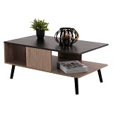 B2bmarkt ΤΡΑΠΕΖΙ ΣΑΛΟΝΙΟΥ ΜΕ ΡΑΦΙ GUNNEZ HM9036.21 ΚΑΡΥΔΙ-ΜΑΥΡΟ ΜΑΡΜΑΡΟ 90x54x38.5Υεκ.