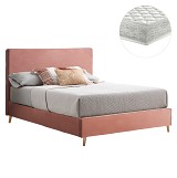 B2bmarkt ΚΡΕΒΑΤΙ ΜΕ ΣΤΡΩΜΑ INDRA HM21280.03 ΣΑΠΙΟ ΜΗΛΟ ΒΕΛΟΥΔΟ--ΓΙΑ 160x200εκ