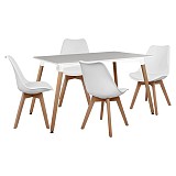 B2bmarkt ΣΕΤ ΤΡΑΠΕΖΑΡΙΑΣ 5ΤΜΧ HM10193.01 ΜΕ ΤΡΑΠΕΖΙ MINIMAL ΚΑΙ VEGAS ΛΕΥΚΕΣ 120x80x73 cm