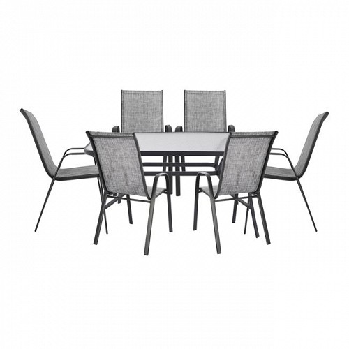 ΣΕΤ ΤΡΑΠΕΖΑΡΙΑΣ 7ΤΜΧ 140X80 BRUNO & 6TMX LEON ΠΟΛΥΘΡΟΝΑ, HM10689