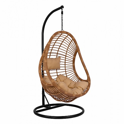 ΚΡΕΜΑΣΤΗ ΠΟΛΥΘΡΟΝΑ ΦΩΛΙΑ HM5541.01 ΜΕ WICKER & ΜΑΞΙΛΑΡΙΑ ΜΠΕΖ Φ95Χ195Υ εκ.
