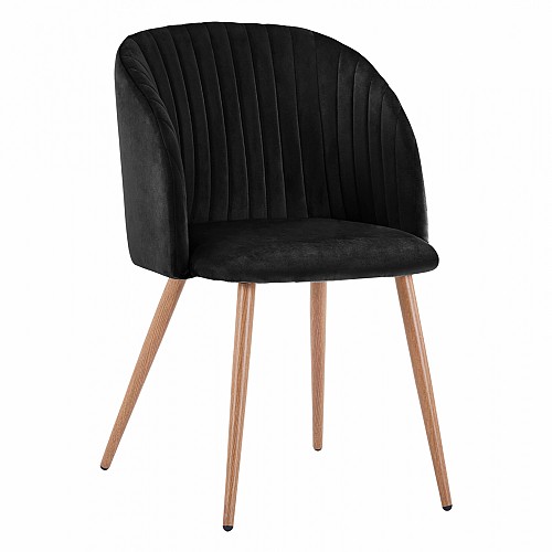 B2bmarkt ΠΟΛΥΘΡΟΝΑΚΙ LEAH HM8543.04 ΜΕ ΒΕΛΟΥΔΟ ΜΑΥΡΟ ΚΑΙ ΜΕΤΑΛΛΙΚΑ ΠΟΔΙΑ 52x58x81Υ εκ.