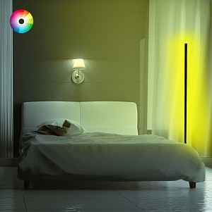 B2bmarkt ΦΩΤΙΣΤΙΚΟ ΔΑΠΕΔΟΥ ΜΑΥΡΟ ΜΕ RGB LED & ΑΣΥΡΜΑΤΟ ΧΕΙΡΙΣΤΗΡΙΟ HM7309 30x30x120 εκ.